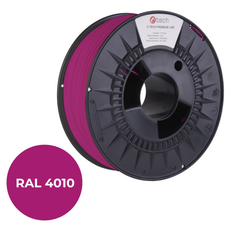 C-Tech 3DF-P-PLA1.75-4010 3D filament, PREMIUM LINE, PLA, telekomunikační fialová, RAL4010, 1,75