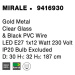 NOVA LUCE závěsné svítidlo MIRALE zlatý kov čiré sklo a černý PVC kabel E27 1x12W 230V IP20 bez 