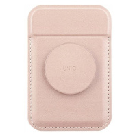 Uniq Flixa magnetická peněženka na karty stojánkem růžová MagSafe
