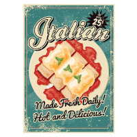 Ilustrace Vintage Screen Printed Italian Food Poster, bortonia, 30 × 40 cm