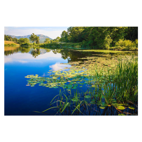 Umělecká fotografie Long Pond, Maine, deep blue water, dszc, (40 x 26.7 cm)