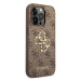 Guess hard silikonový obal iPhone 15 PRO 6.1" brown 4G Big Metal Logo