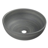 SAPHO PRIORI keramické umyvadlo, průměr 41 cm, 15 cm, šedá se vzorem