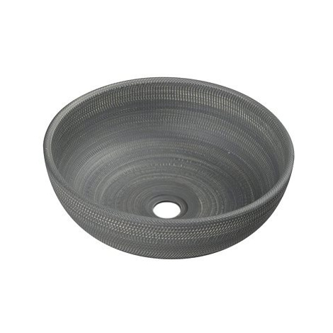SAPHO PRIORI keramické umyvadlo, průměr 41 cm, 15 cm, šedá se vzorem