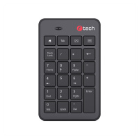 C-TECH klávesnice KBN-02W, bezdrátová, numerická, 23 kláves, USB slim black