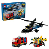 Lego® city 60462 remix: helikoptéra, hasičský vůz a ponorka