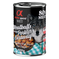 Alpha spirit Dog Meatballs 6 × 400 g - vepřové s kmínem