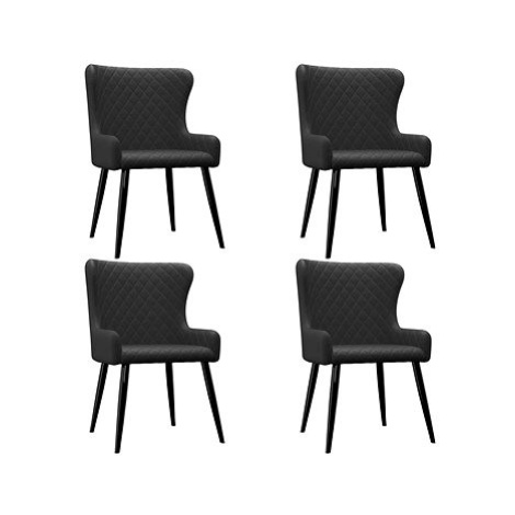 Jídelní židle 4 ks černé textil SHUMEE