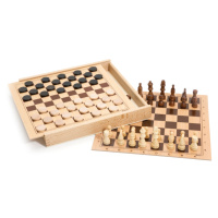 DD Šachy a dáma v dřevěné krabici