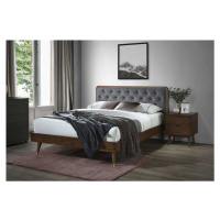 Halmar Manželská postel CASSIDY 160x200 cm - šedá/ořech
