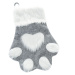 Vánoční textilní ponožka Tlapka 40 cm, šedá