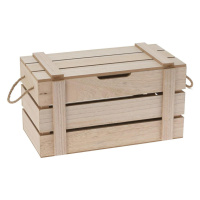 DekorStyle Dřevěná krabička s víkem Feldo 36 cm hnědá