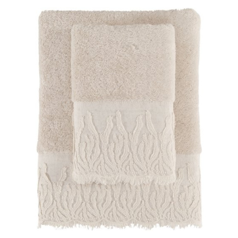 Soft Cotton Maya Osuška s krajkou 85 × 150 cm, sv. béžová