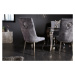 LuxD Designová židle Rococo Lví hlava šedá / chróm