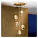 Schuller Valencia LED závěsné svítidlo Rocio, 5 světel ve zlaté barvě