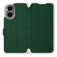 Mobiwear Soft Touch flip knížkové pro Realme C67 - Zelené & Béžové