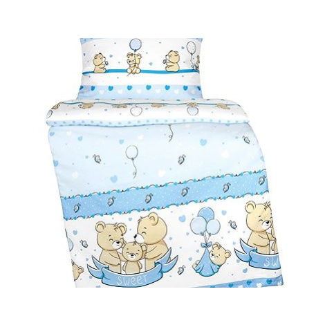 BELLATEX Povlečení dětské AGÁTA 90 / 076 medvědí rodinka modrá 90 × 135,45 × 60