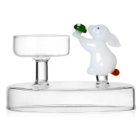 Ichendorf Milano designové svícny Alice Tealight White Rabbit with Green Mushroom