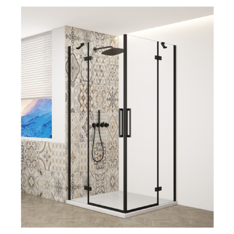 GELCO TRINITY BLACK obdélníkový kout 900x1100 rohový vstup, čiré sklo, GT2290-11C-B GT2290-11C-B