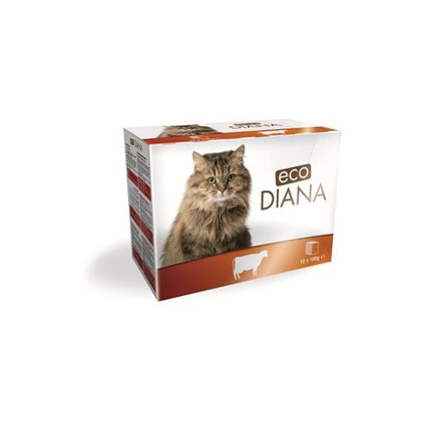 Eco Diana cat kapsičky hovězí kousky v omáčce 12 × 100 g