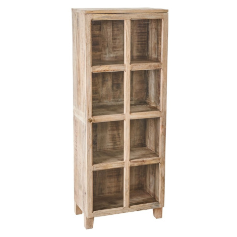 Vitrína z mangového dřeva v přírodní barvě 60x157,5 cm – Ixia