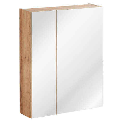 ArtCom Koupelnová sestava CAPRI White Capri | dub zlatý: Horní zrcadlová skříňka 842 - 60 cm