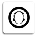 Accept Piktogram "použij ochranu sluchu" (80 × 80 mm) (bílá tabulka - černý tisk bez rámečku)