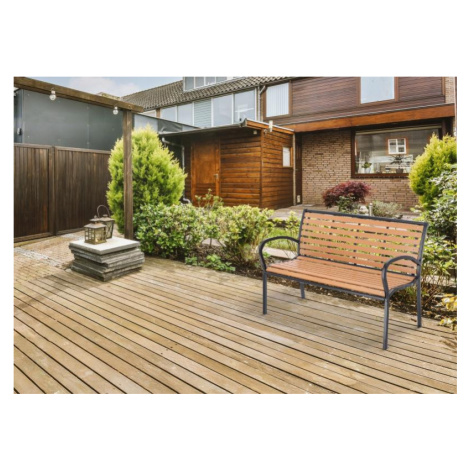 Moderní zahradní lavice v hnědé barvě 125 x 60 x 80 cm
