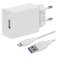 Cestovní nabíječka USB 10W + USB / Lightning kabel 1m Obal:Me Bílá