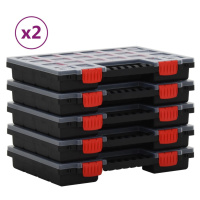 vidaXL Organizéry na součástky 10 ks 34,5 x 25 x 5 cm polypropylen