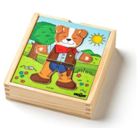 Woody Puzzle šatní skříň Pejsek, 18 dílů