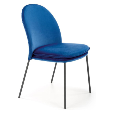 Židle K443 látka velvet/kov tmavě modrá BAUMAX