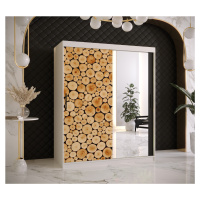Šatní skříň Abi Sosna 2 Barva korpusu: Bílá, Rozměry: 150 cm, Dveře: Sosna + zrcadlo
