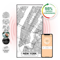 Klarstein Wonderwall Air Art Smart, infračervený ohřívač, 60 x 120 cm, 700 W, mapa New Yorku