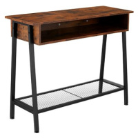 TecTake Konzolový stolek Tralee 100 × 35 × 80,5 cm - Industrial tmavé dřevo