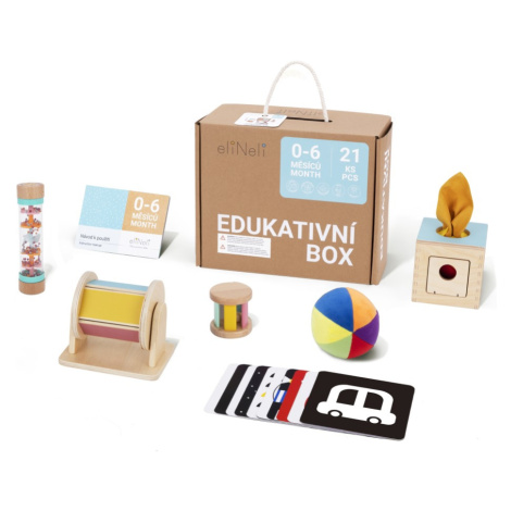 eliNeli Sada naučných hraček pro miminka 0–⁠6 měsíců - edukativní box