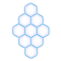 Escape6 Kompletní LED hexagonové svítidlo modré, rozměr 9 elementů 246 × 386 cm