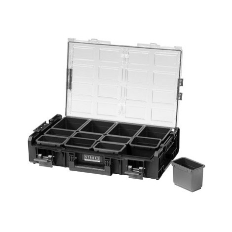 STROXX Úložný box XL s průhledným víkem 582 × 387 × 131 mm, 12 multifunčních přihrádek