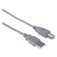 PremiumCord kabel USB 2.0 A-B propojovací 2m - šedivý (KU2AB2)