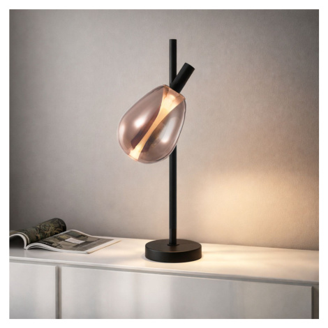 Lampka nocna Denso 26 czarna szklany klosz miedziany do czytania CANDELLUX