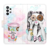 iSaprio flip pouzdro Donut Worry Girl pro Samsung Galaxy A32