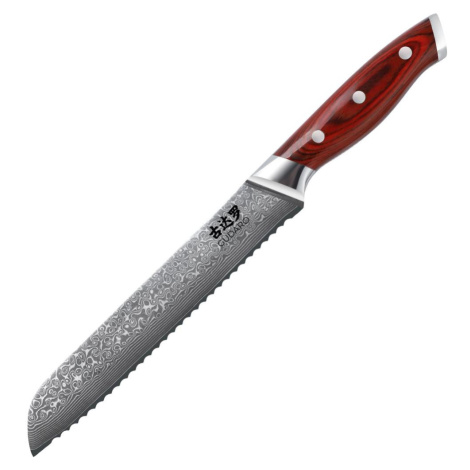 Gudaro-Damaškový kuchyňský nůž na pečivo KENSHO 8", 67 vrstev oceli, délka 20 cm GD1002-H