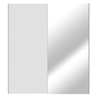 Dvoudvéřová skříň YENGE se zrcadlem, bílá, 5 let záruka