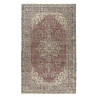 Ručně tkaný vlněný koberec Vintage 10169 rám / ornament, modrý / červený