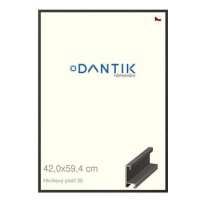 DANTIK rámeček 42 × 59,4, ALU profil 6035 Dýha černý plexi čiré