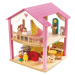 Dřevěný domeček pro panenku Pink Leaf House Tender Leaf Toys 22 dílů rotující s komplet vybavení