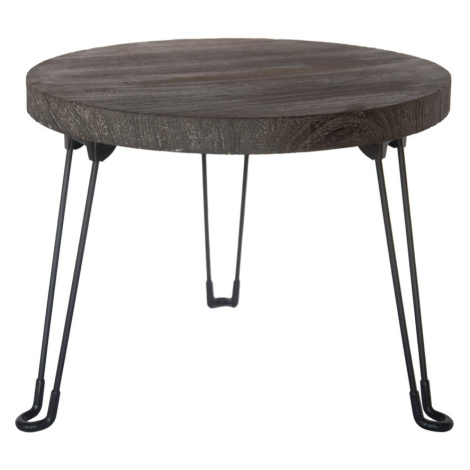 Odkládací stolek Pavlovnie šedé dřevo, pr. 45 cm