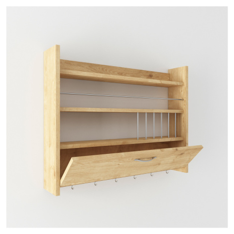 Kalune Design Kuchyňská police KNOTT 85 cm dub přírodní