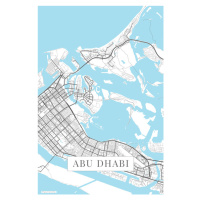 Mapa Abu Dhabi white, 26.7x40 cm