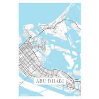 Mapa Abu Dhabi white, (26.7 x 40 cm)